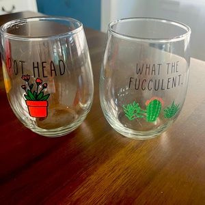 Plant lover wine glasses